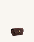 Lena Metal Rope Knot Faux Suede Glasses Case – Brown
