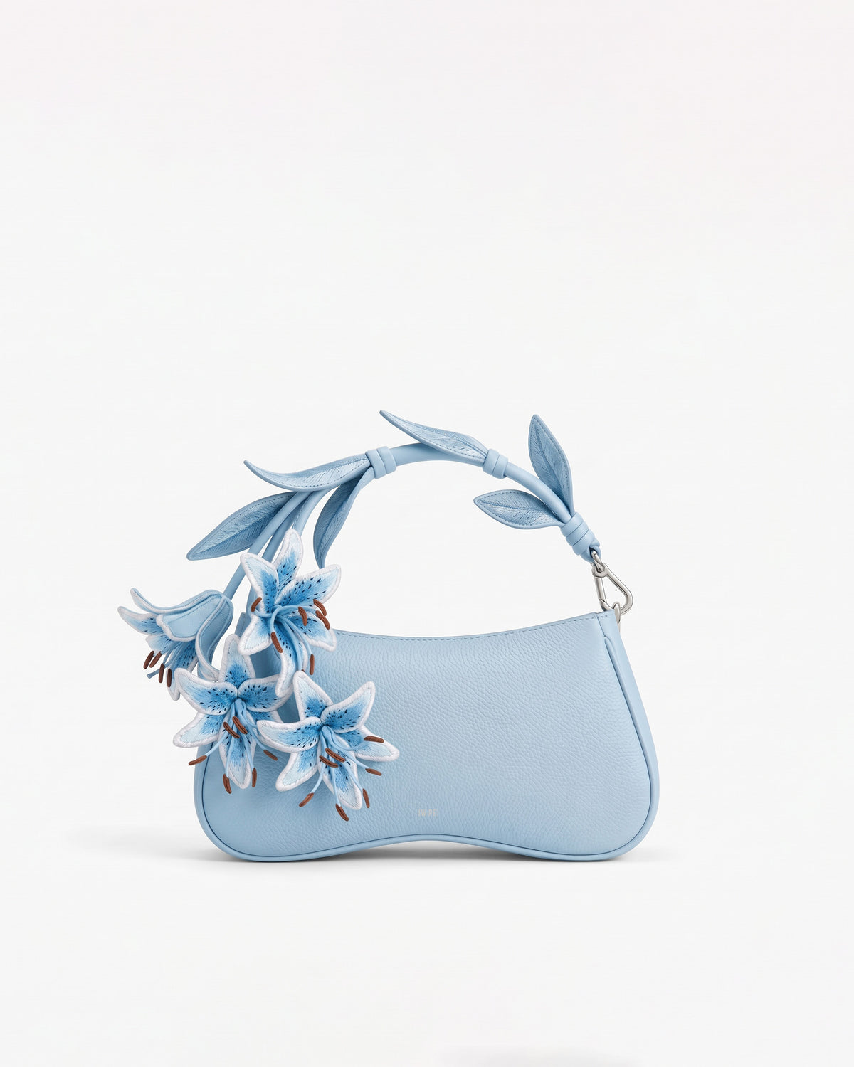 Eva Lily 3D Floral Embroidered Top Handle Bag – Light Blue