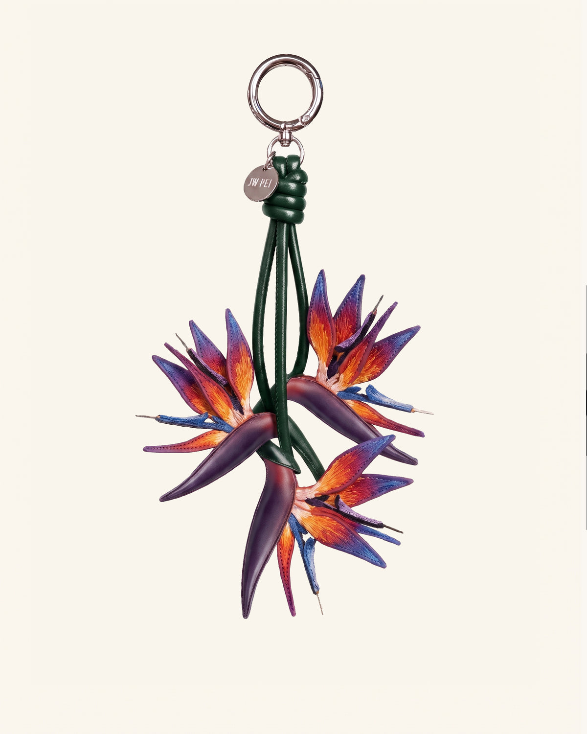 3D Embroidered Bird of Paradise Bag Charm - Multicolor