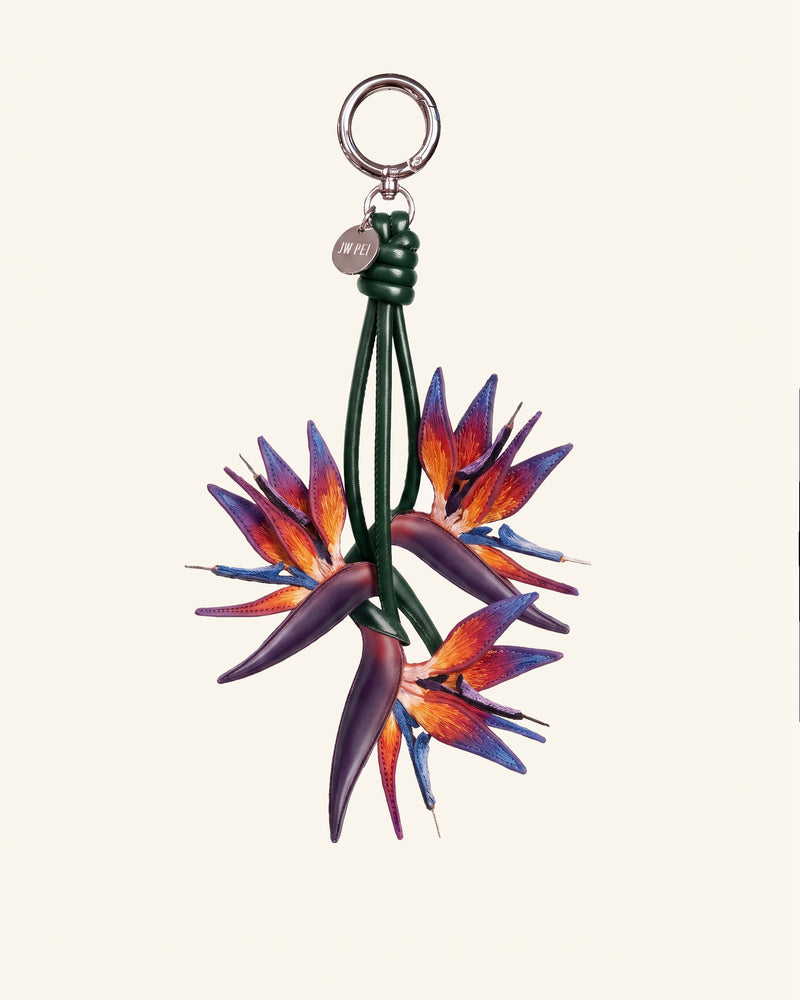 3D Embroidered Bird of Paradise Bag Charm - Multicolor
