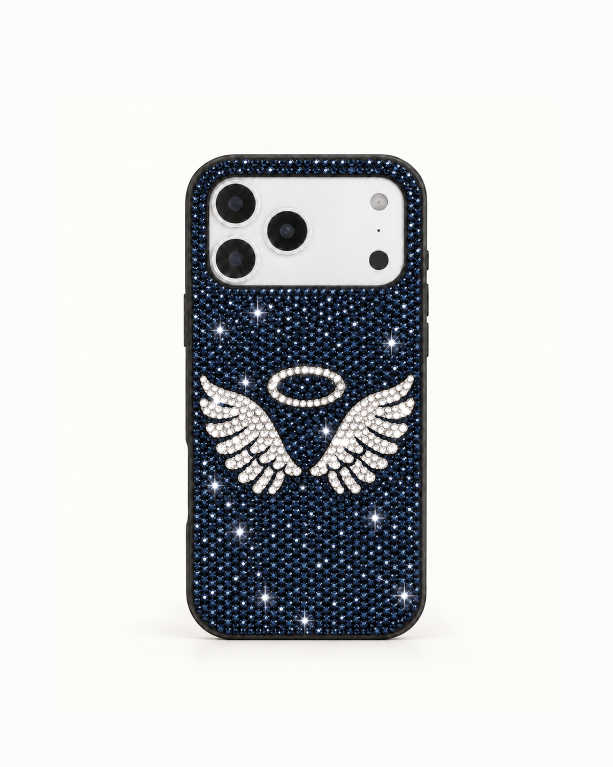 Angel Wings Artificial Crystal Phone Case – Blue