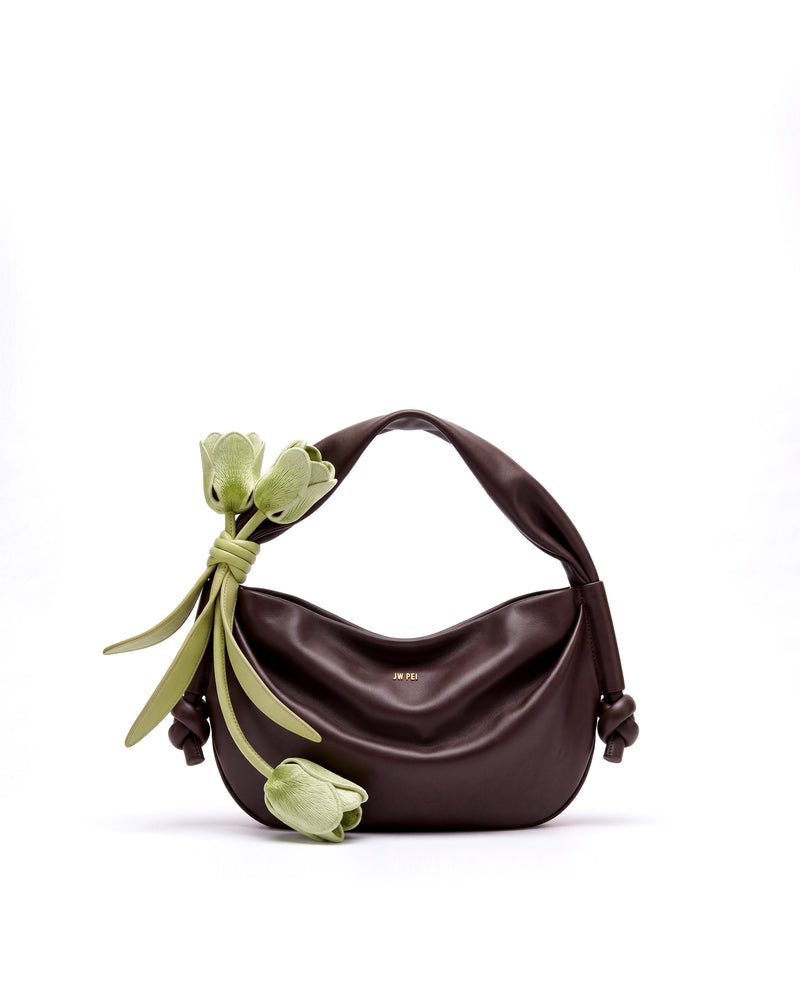 Tulip Knot Hobo Bag - Dark Brown