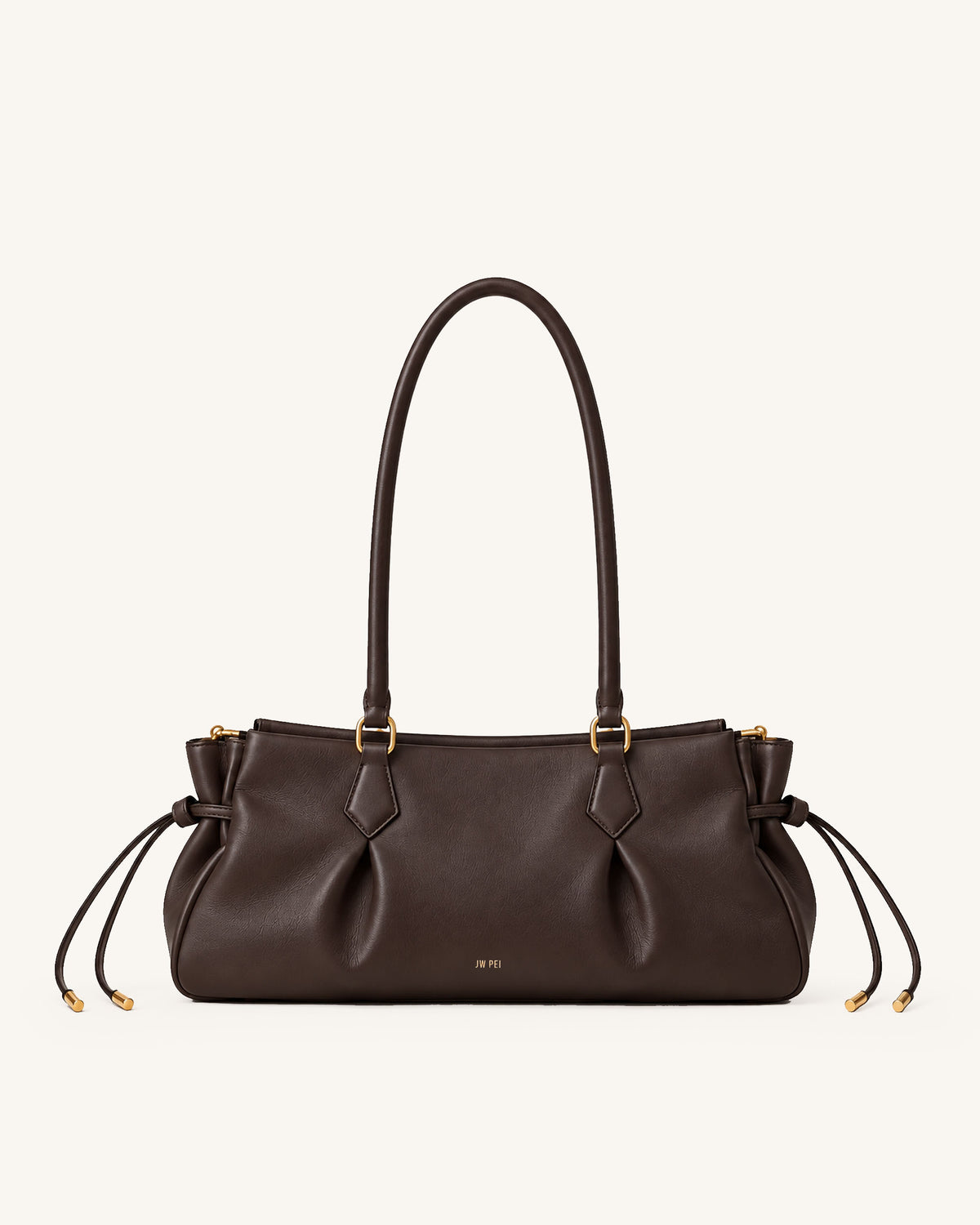 Mira Ruched Shoulder Bag - Brown