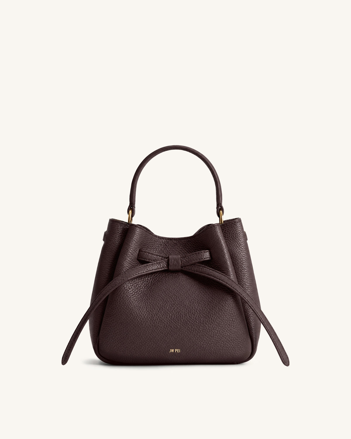 Mabel Pebbled Bucket Bag - Dark Brown