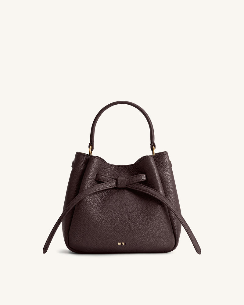 Mabel Pebbled Bucket Bag - Dark Brown