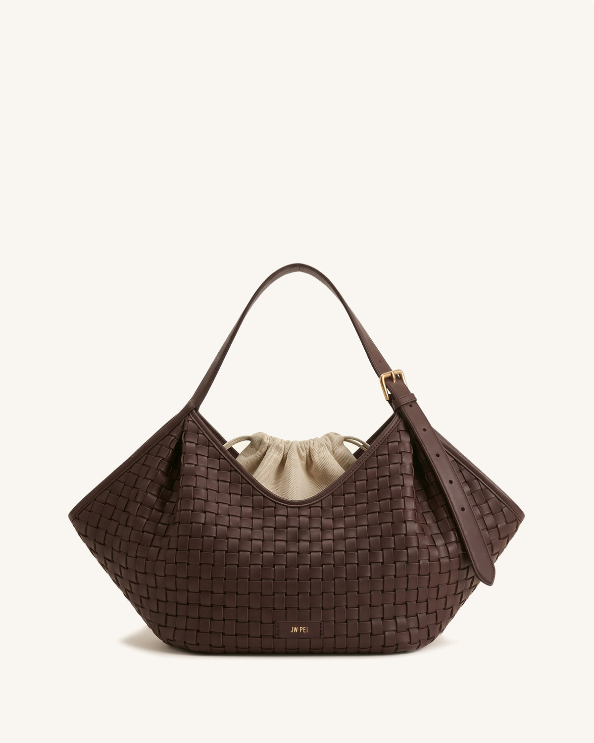 Mila Woven Hobo Bag - Brown