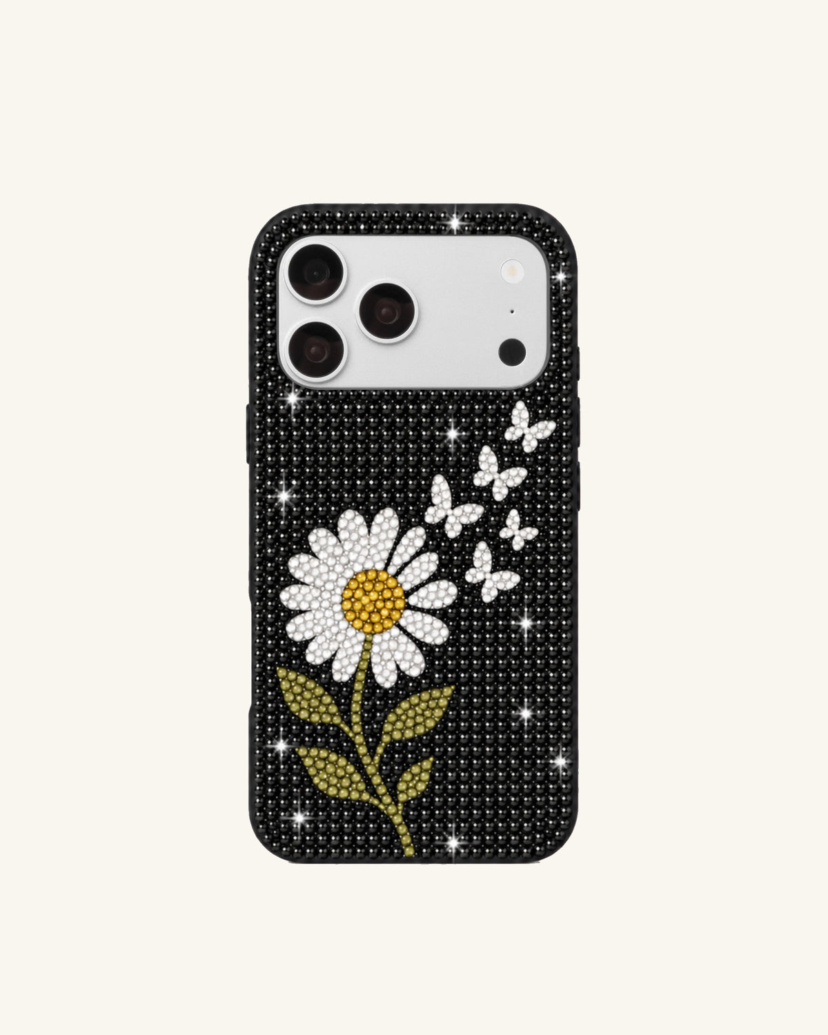 Daisy And Butterflies Phone Case – Black