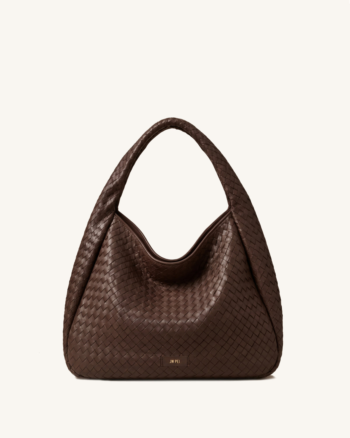 Mia Woven Shoulder Bag - Brown