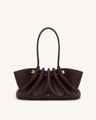 Naomi Gathered Long Handle Shoulder Bag - Deep Burgundy