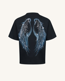 The Seraphic Starry Wing Graphic Tee - Black