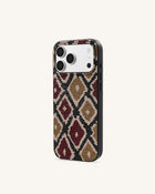 Geometric Rhinestone Phone Case - Brown