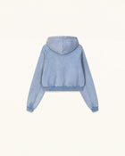 Dachshund Heart Acid Cropped Hoodie - Washed Sky