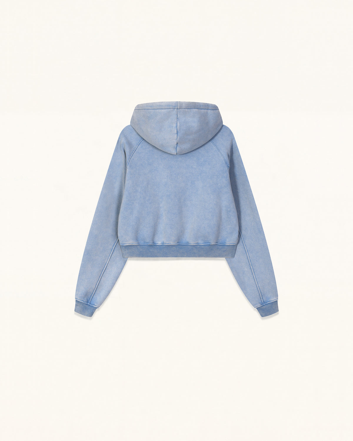 Dachshund Heart Acid Cropped Hoodie - Washed Sky