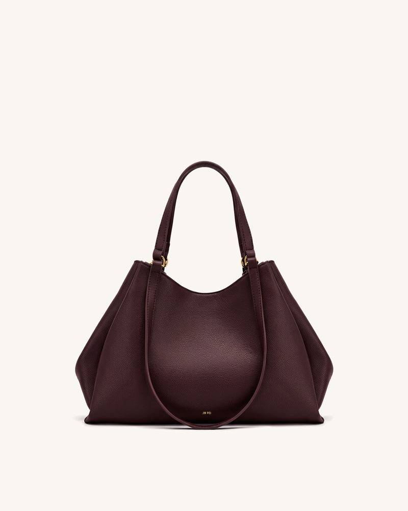 Virelia Double Handle Tote Bag - Deep Burgundy