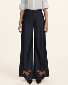 The Dachshund Hem Wide Leg Jeans - Deep Thoughts Only