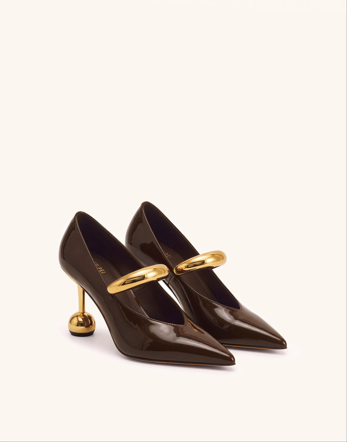 Helena Pierced Pointed-Toe Pumps - Brown