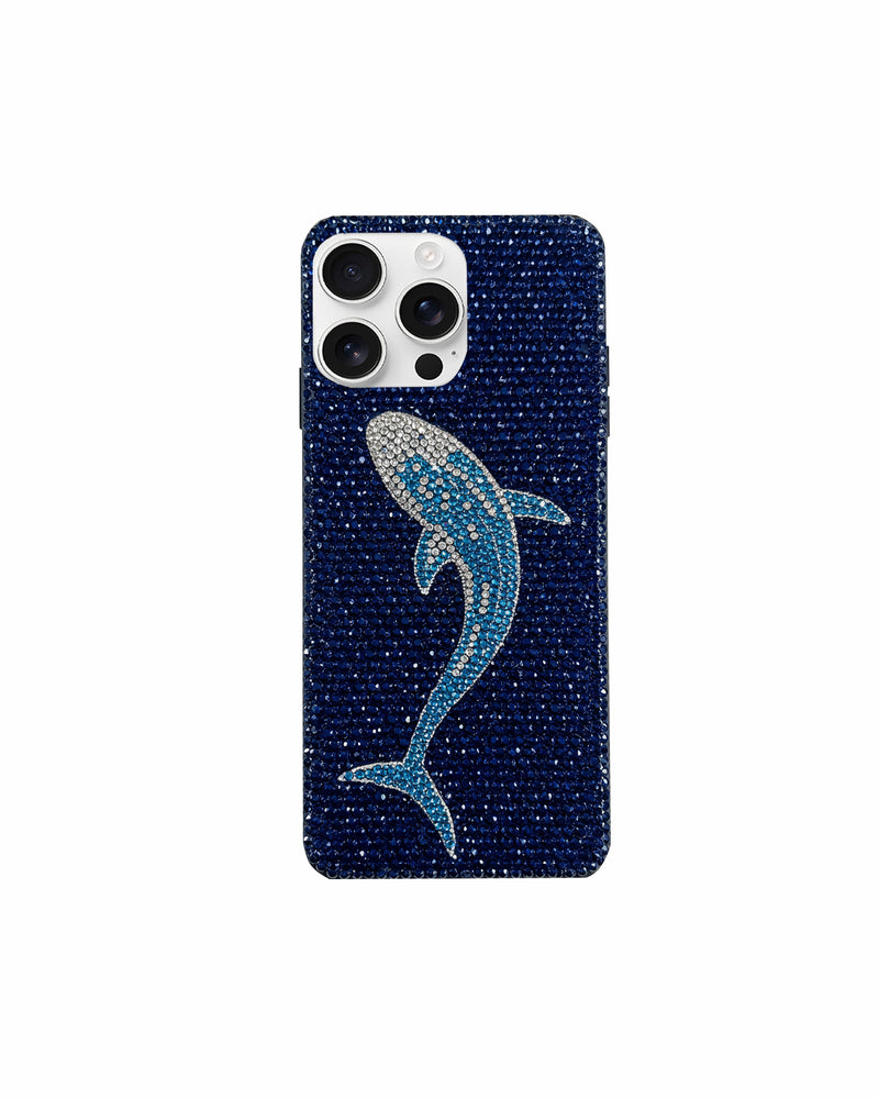 Shark Artificial Crystal Phone Case – Blue