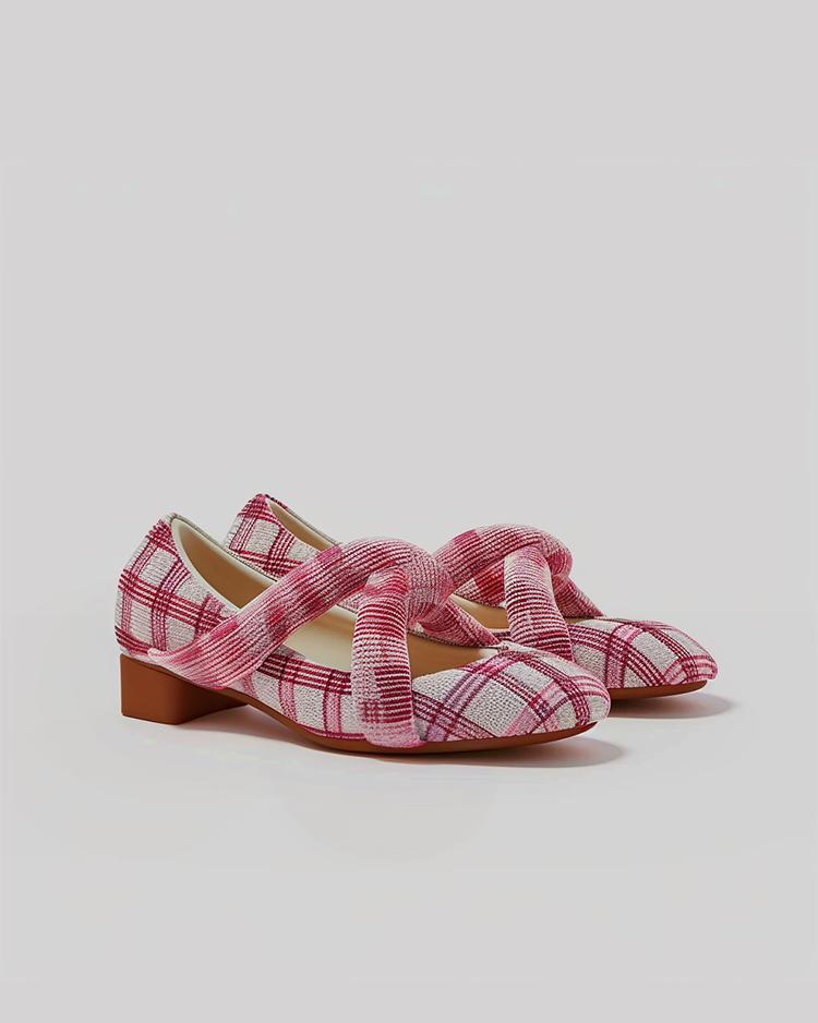 Cotton Padded Knit Flats-Pink
