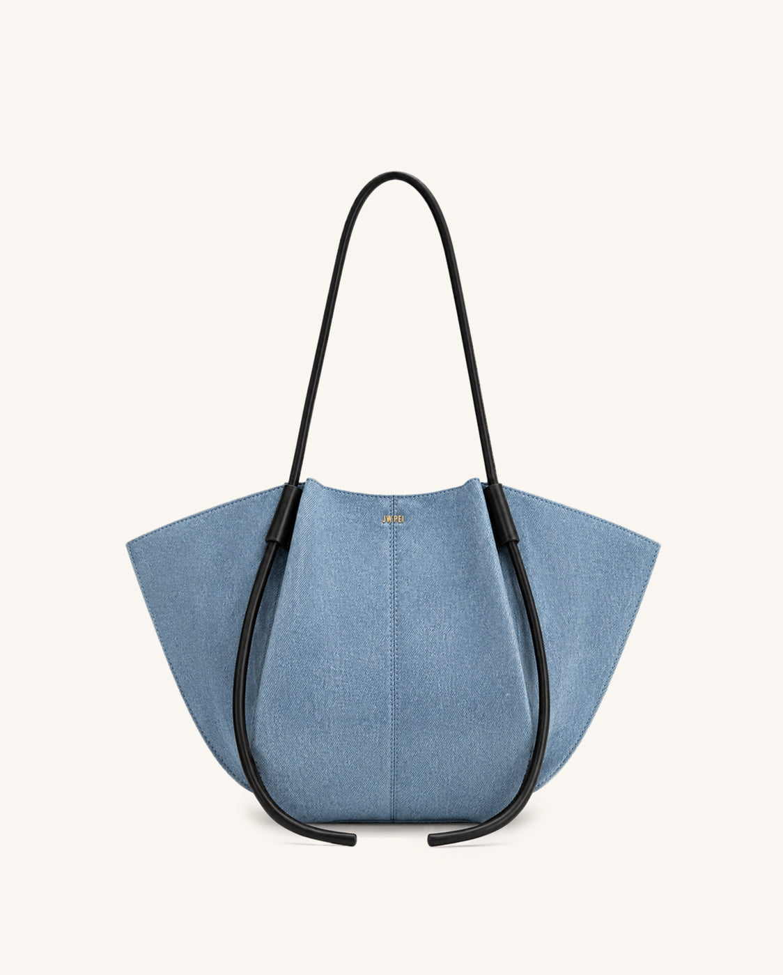 Nala Wide Tote Bag - Light Blue Denim