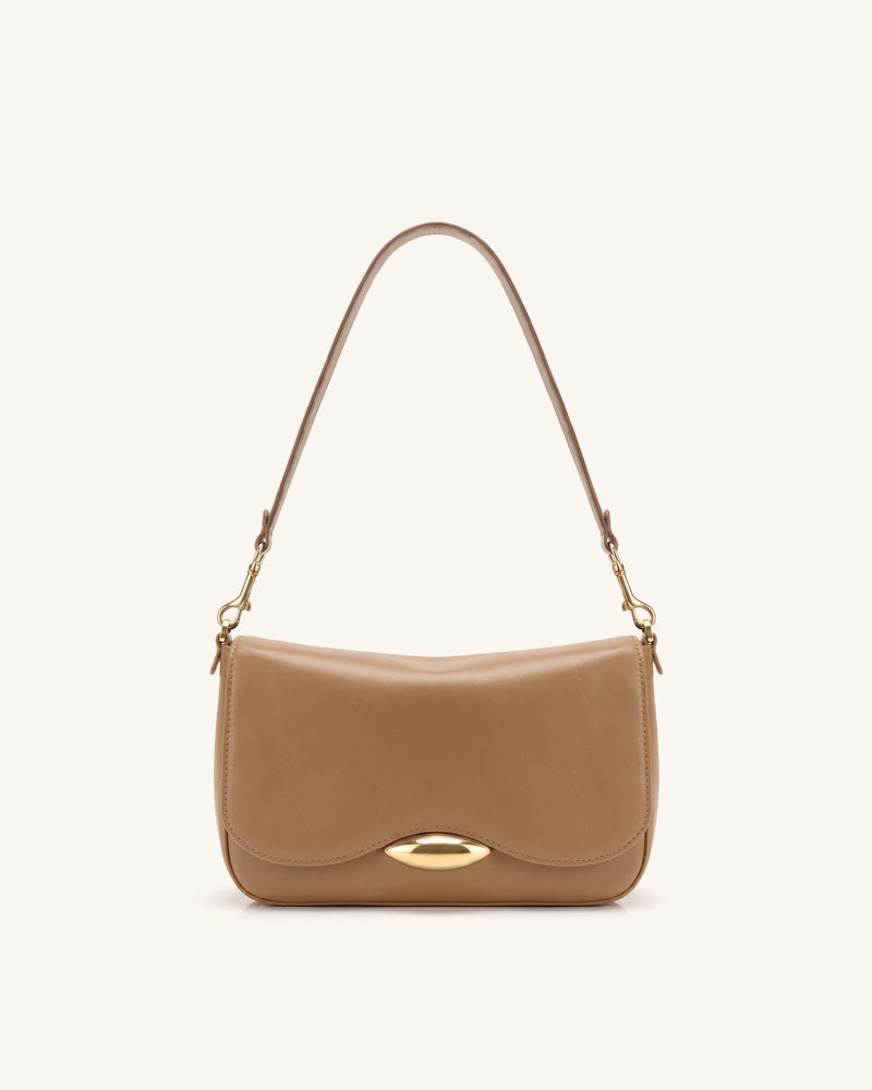Sofia Classic Flap Shoulder Bag - Brown