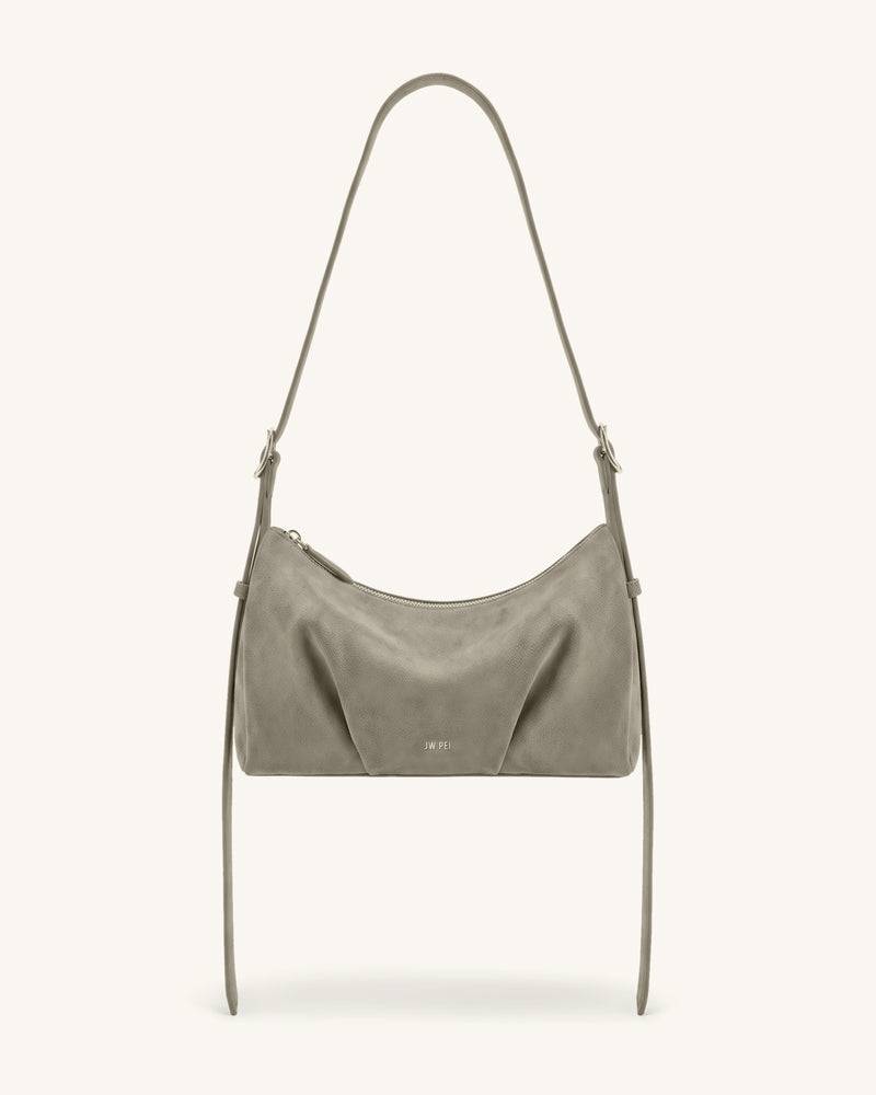 Loriette Faux Suede Crossbody Bag - Gray