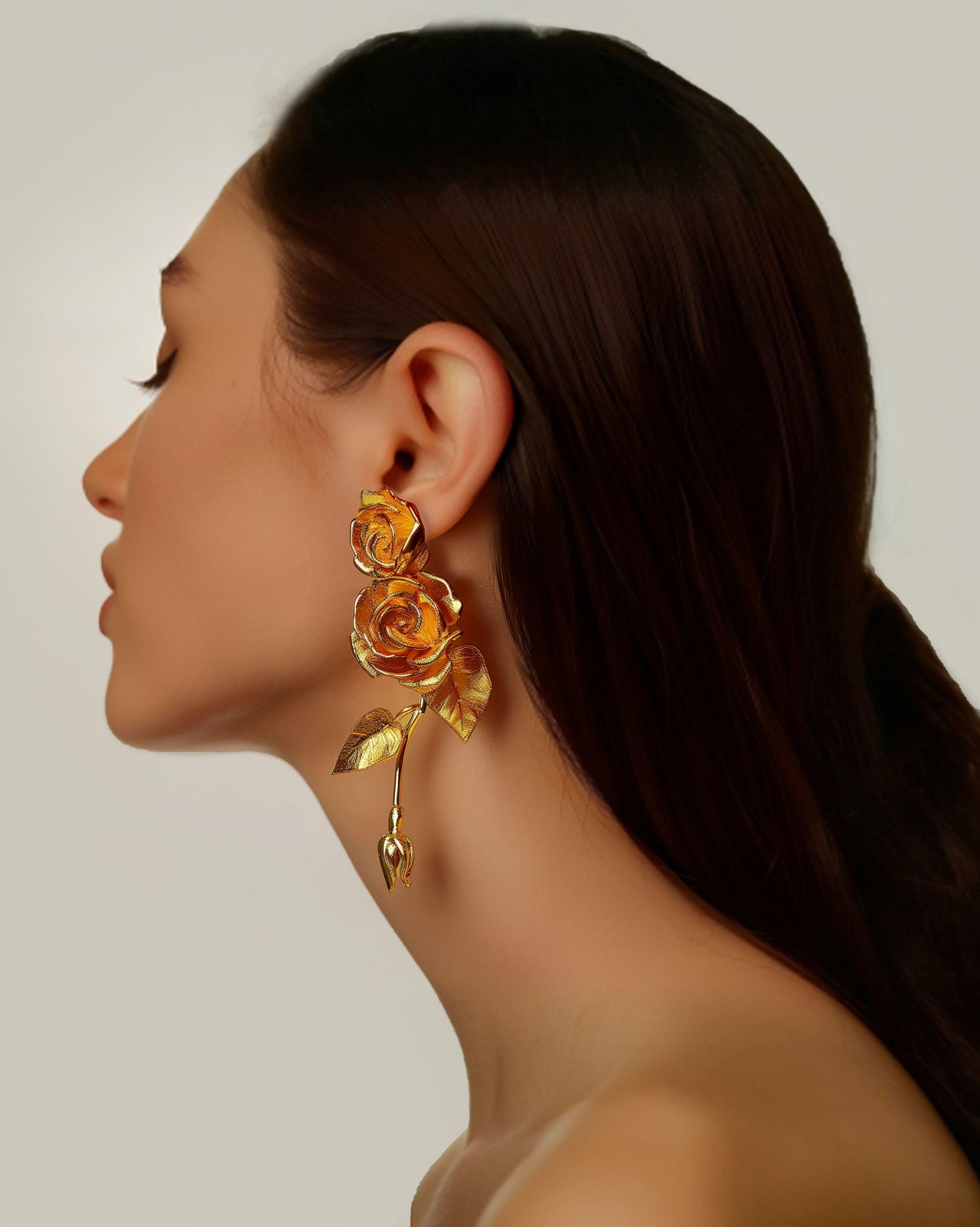 Roses Earrings - Gold
