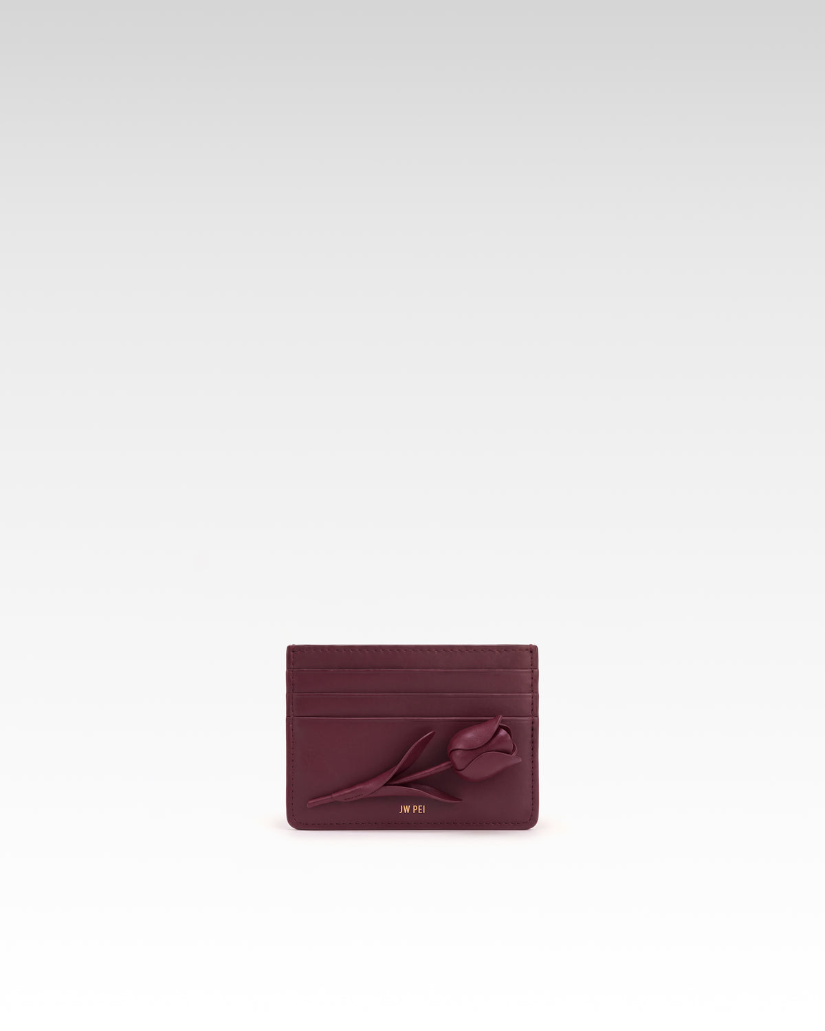 Tulip Appliqué Card Holder - Burgundy