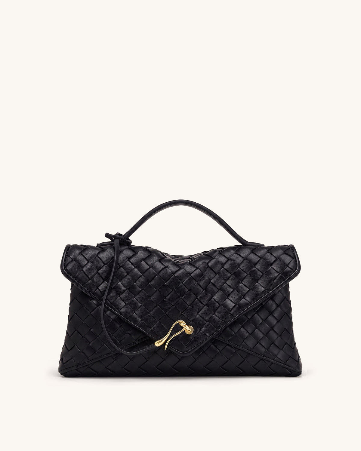 Celeste Woven Large Envelope Bag - Black