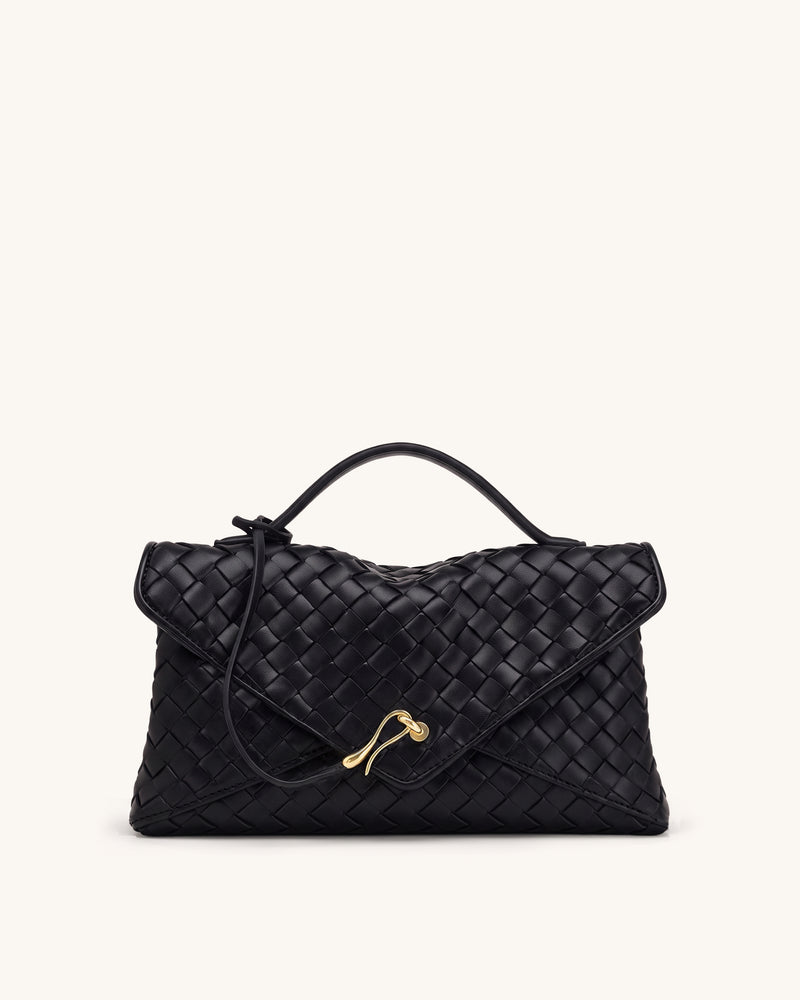 Celeste Woven Large Envelope Bag - Black