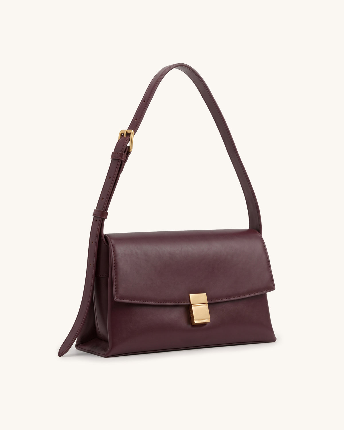 Hilary Adjustable Strap Flap Shoulder Bag - Burgundy