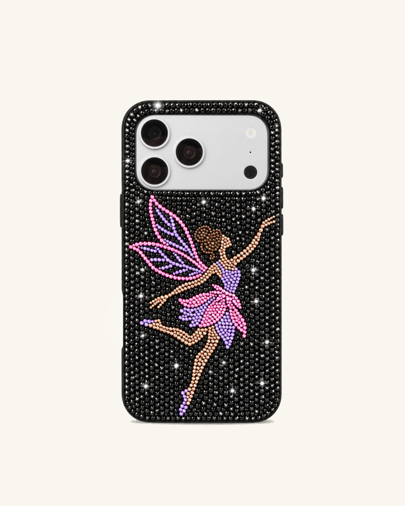 Fairy Artificial Crystal Phone Case – Black