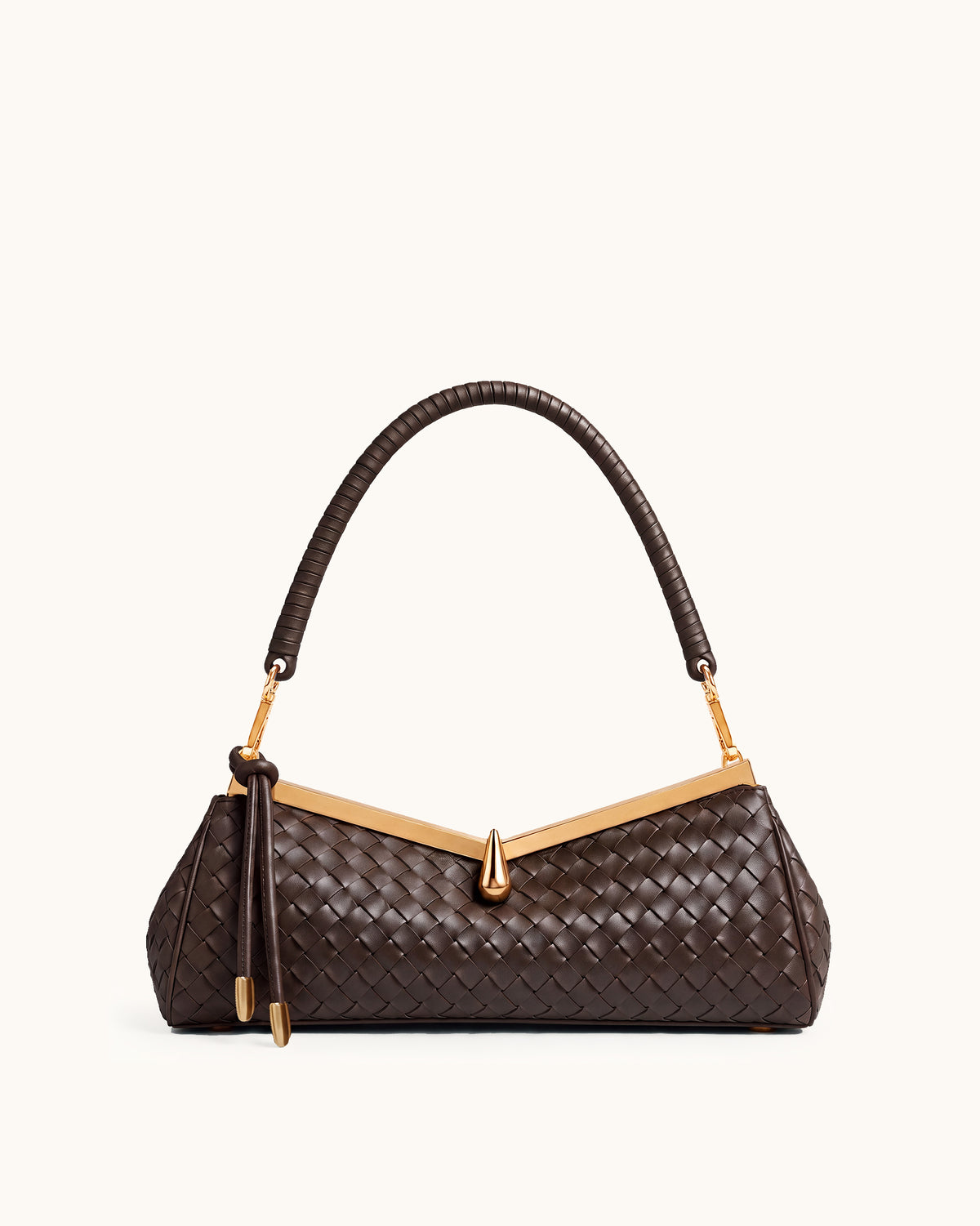 Nerina Woven Shoulder Bag - Brown