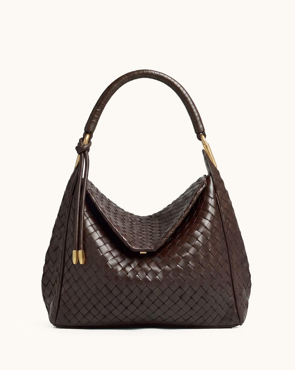 Lorena Woven Hobo Bag - Brown