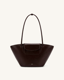Corinne Pocket Tote Bag - Dark Brown