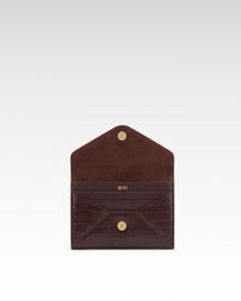 Annora Envelope Snap Wallet - Brown Croc