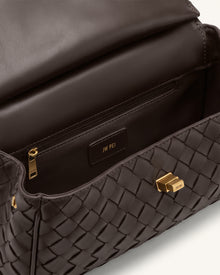 Lucia Woven Shoulder Bag - Brown