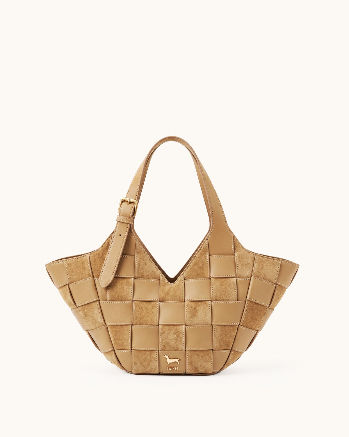 Nadine Woven Winged Shoulder Bag  - Camel