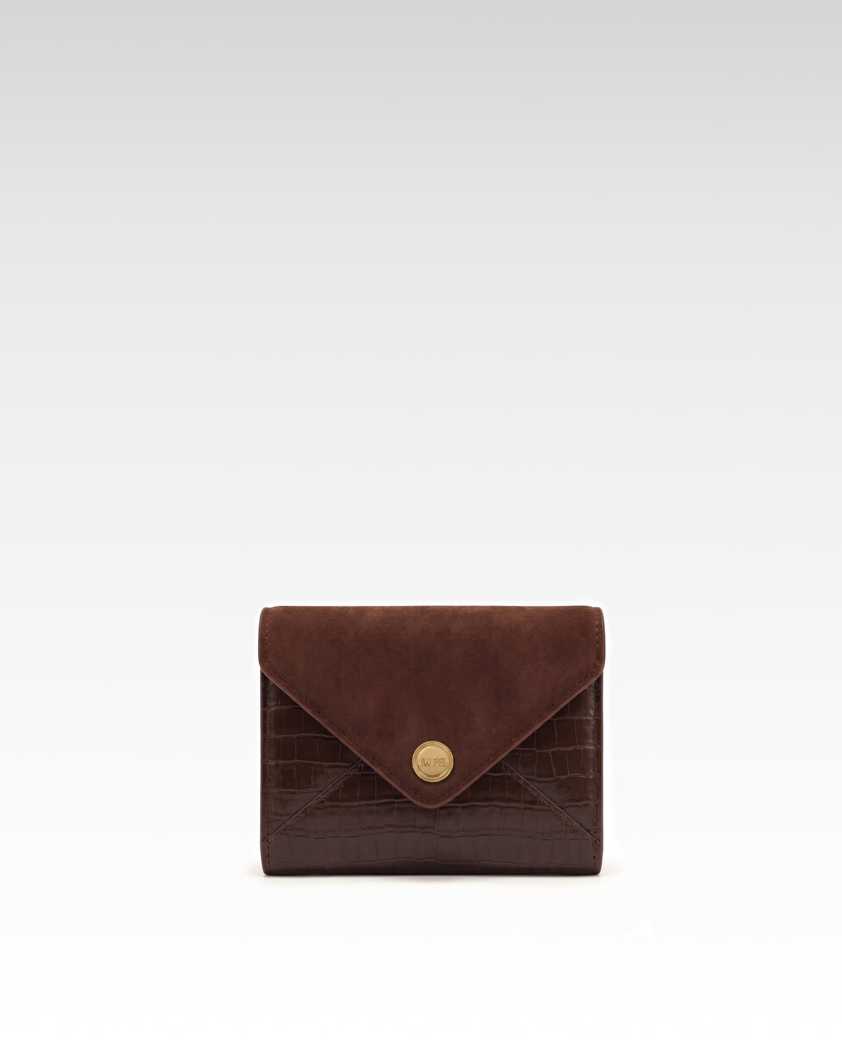 Annora Envelope Snap Wallet - Brown Croc