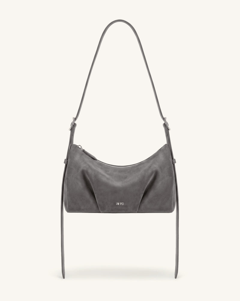 Loriette Faux Suede Crossbody Bag - Dark Gray