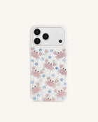 Crab Pattern Faux Pearl Phone Case - White