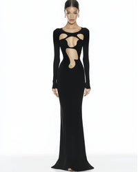 Ava Cutout Bodycon Gown - Black