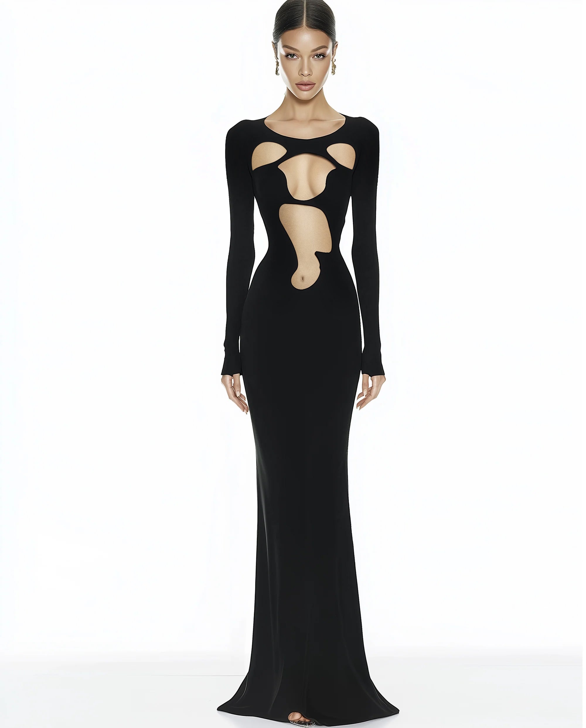 Ava Cutout Bodycon Gown - Black 2 | US Ava Cutout Bodycon Gown - Black 2 | US