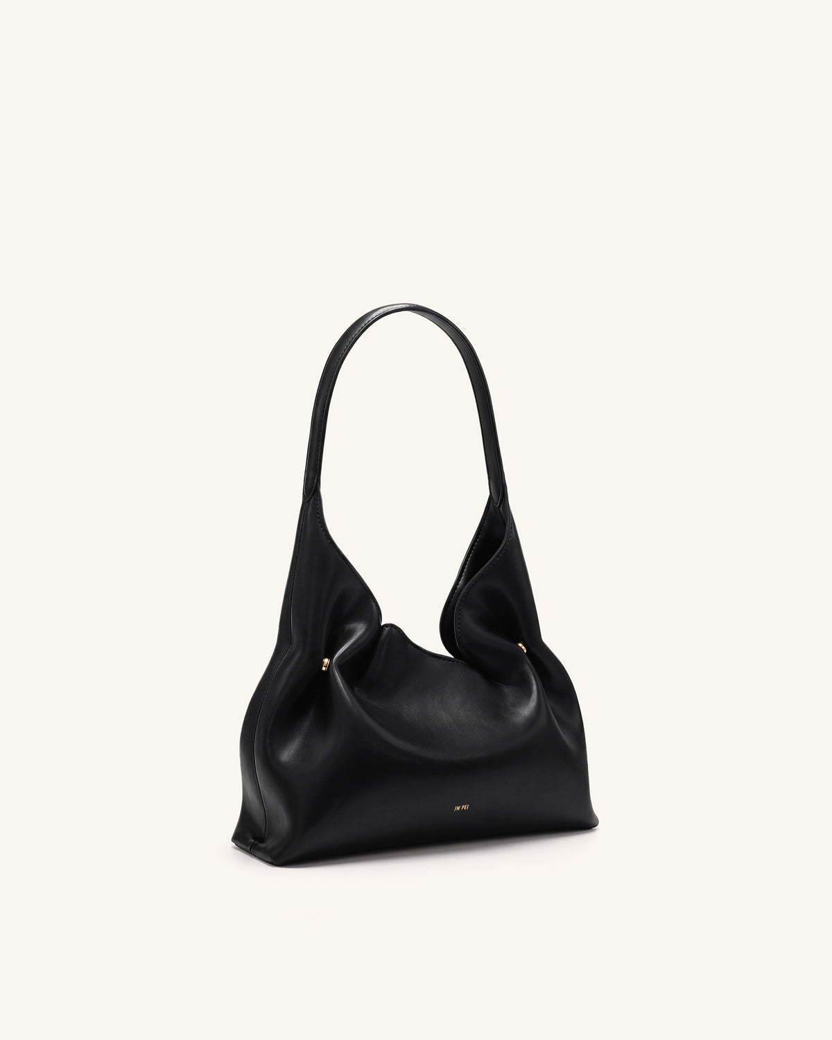 Velora Smooth Hobo Shoulder Bag - Black