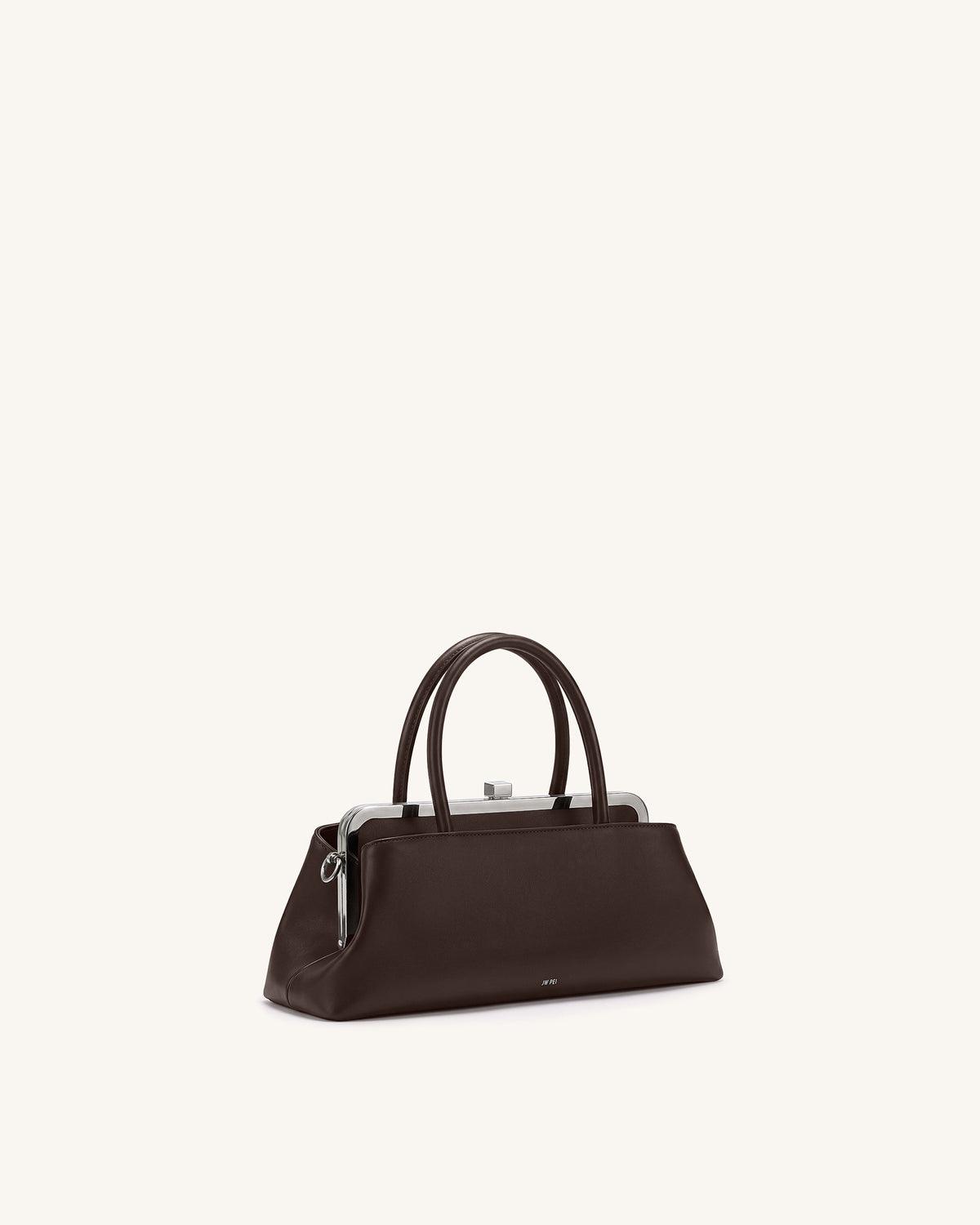 Anouk Frame Top Handle Bag - Dark Brown