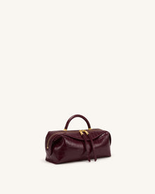 Mireya Double Zip Top Handle Bag - Burgundy Croc