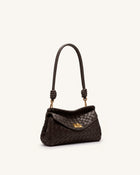 Lucia Woven Shoulder Bag - Brown
