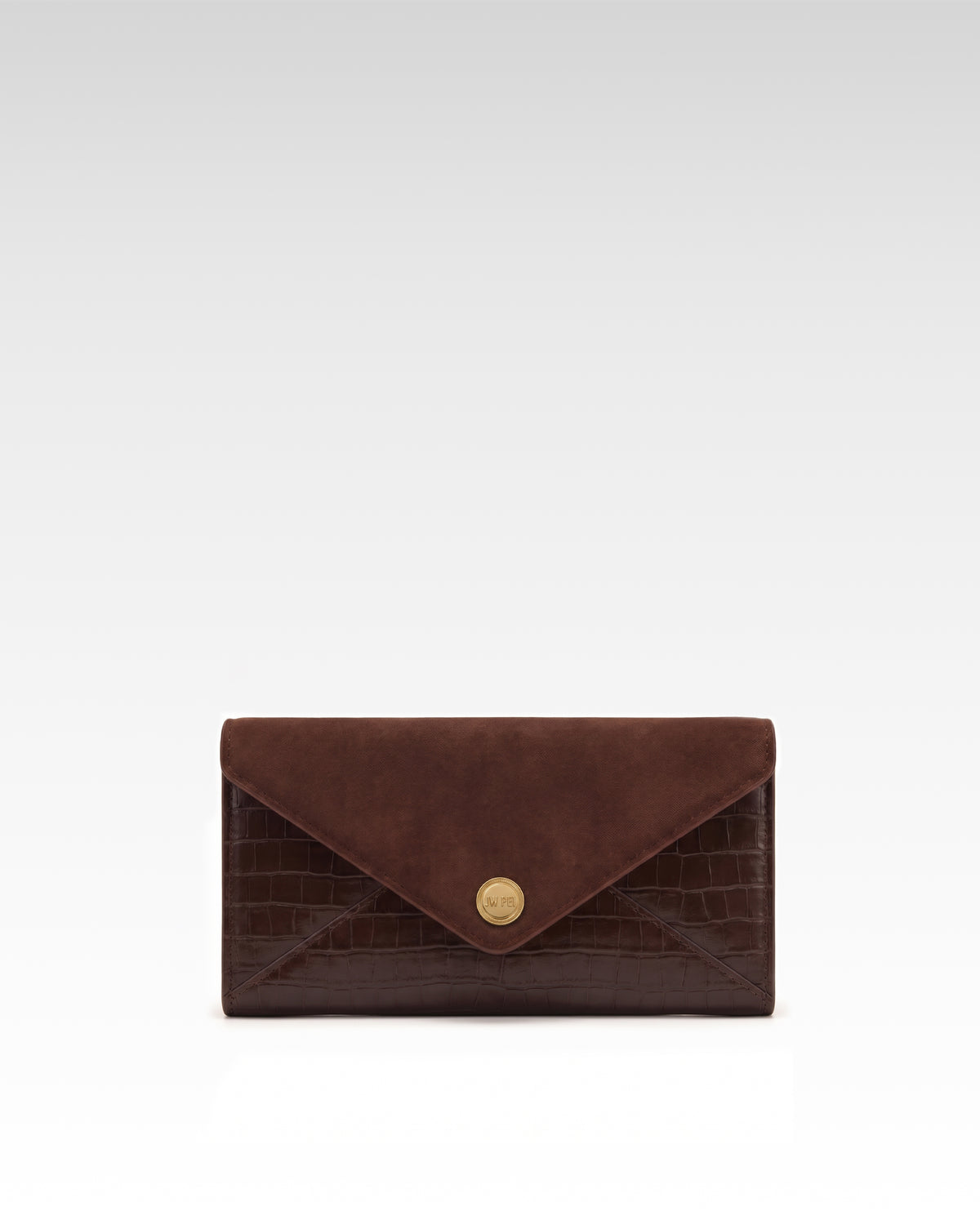 Annora Long Envelope Wallet - Brown Croc