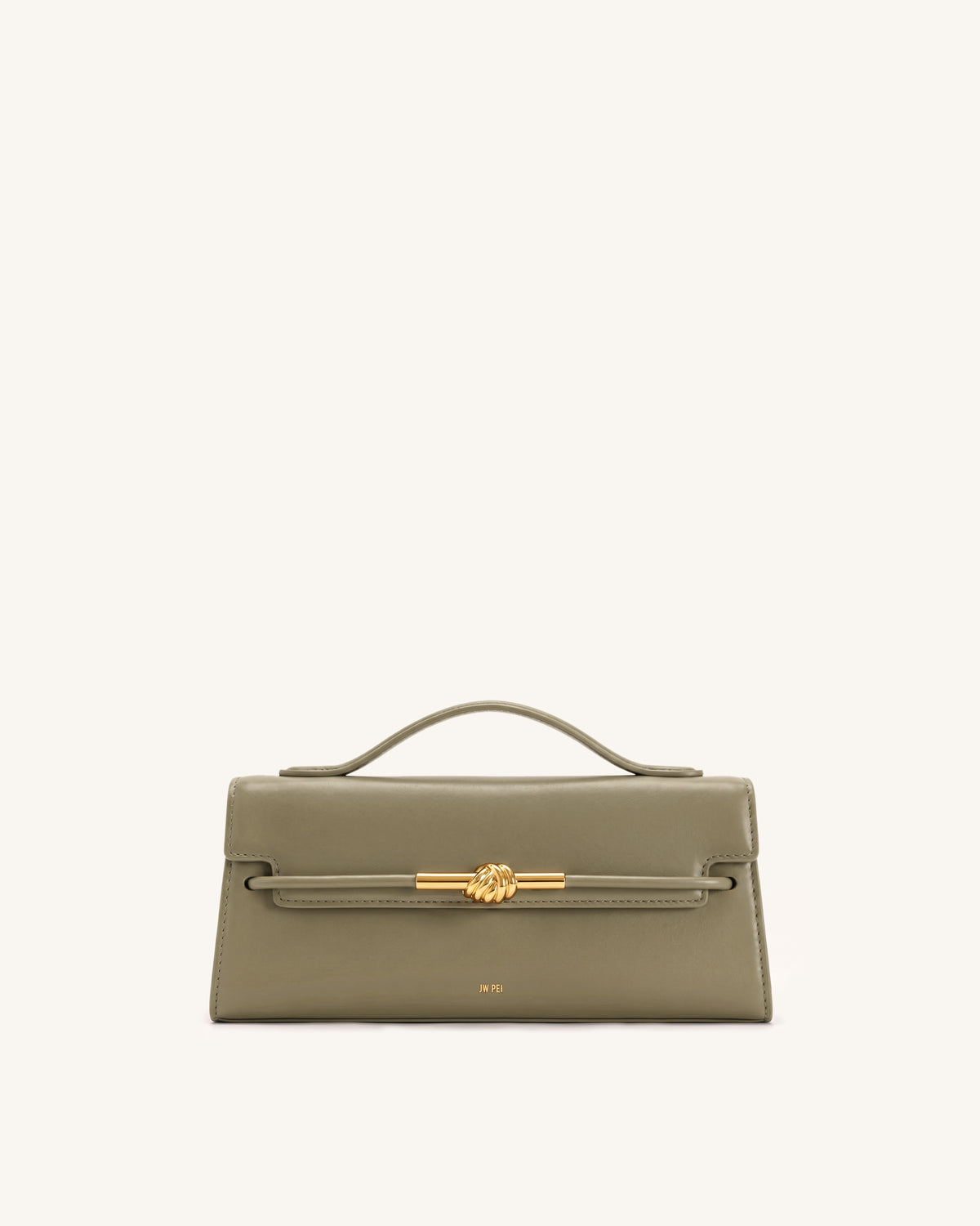 Lena Metal Rope Knot Top Handle Bag - Gray Green