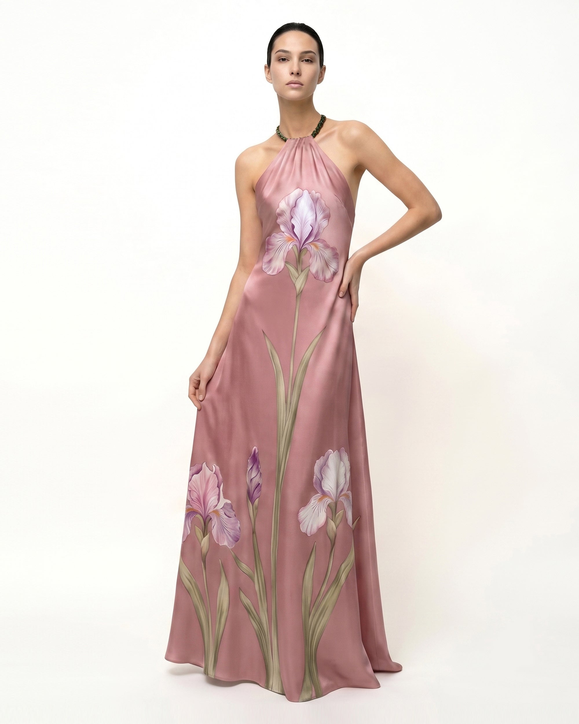 floral print halter dress Berry Purple Multi Maxi - Women's Dresses while the maxi length creates graceful movement Women's All This Charm Black