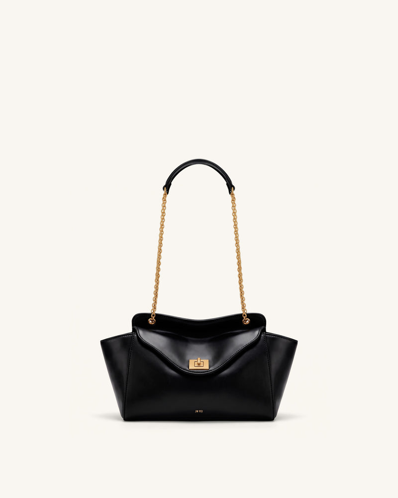 Lucia Envelope Chain Shoulder Bag - Black